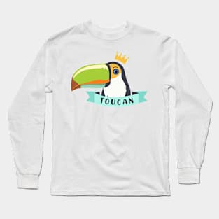 Toucan with Crown Forest Wild Tropical Bird Toucans Long Sleeve T-Shirt